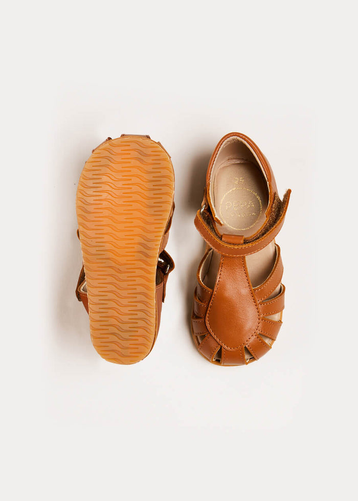 Leather Fishermans Sandals in Brown (21-27EU) SHOES from Pepa London