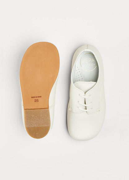 Leather Lace up Celebration Shoes in Ivory (20-35EU) SHOES from Pepa London