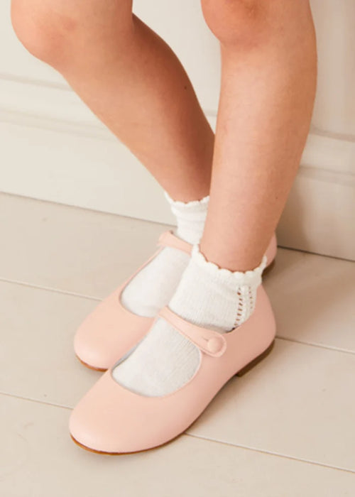 Leather Mary Jane Shoes in Pink (24-36EU) SHOES from Pepa London