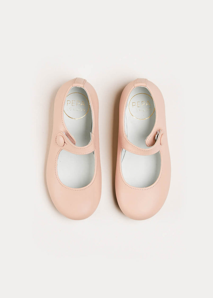 Leather Mary Jane Shoes in Pink (24-36EU) SHOES from Pepa London