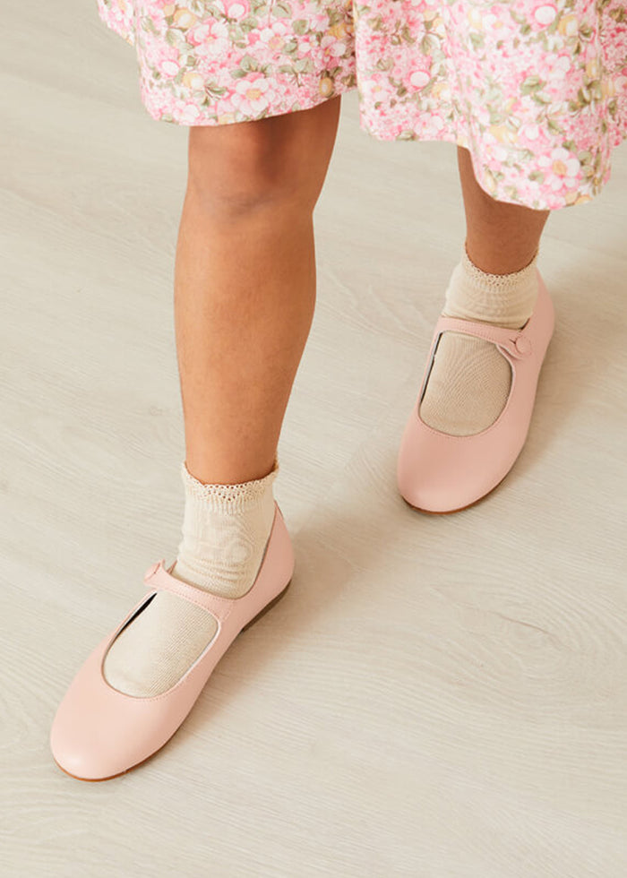 Leather Mary Jane Shoes in Pink (24-36EU) SHOES from Pepa London