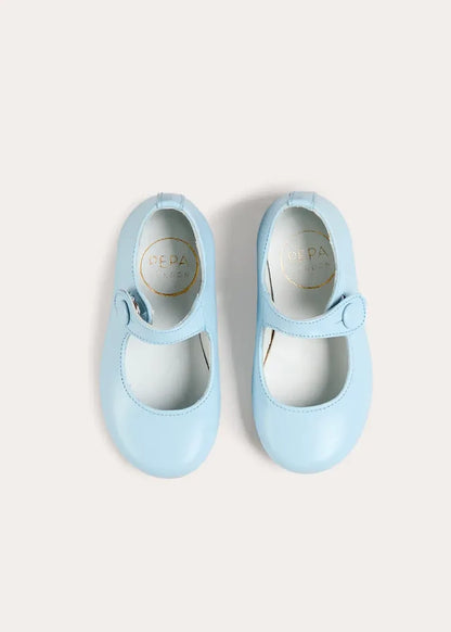 Leather Mary Jane Shoes in Sky Blue (24-35EU) SHOES from Pepa London