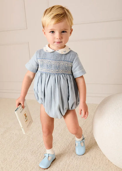 Leather T-Bar Baby Shoes in Sky Blue (20-26EU) SHOES from Pepa London