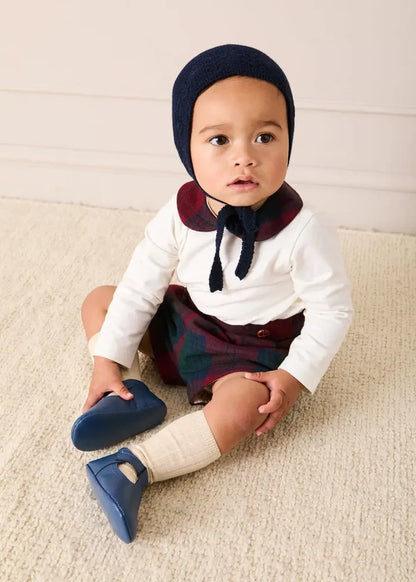 Leather T-Bar Pram Shoes in Classic Blue (17-20EU) SHOES from Pepa London