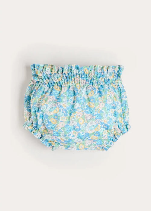 Leontyne Floral Elasticated Waist Bloomers in Blue Made with Liberty Fabric (1mth-3yrs) BLOOMERS from Pepa London