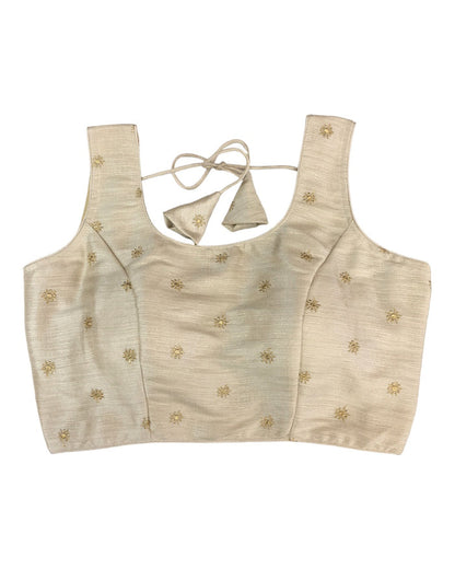 Light Gold - Dupion Silk Saree / Lehenga blouse - With Cups - Margin to loosen - UK Stock - AF2336 A 0623