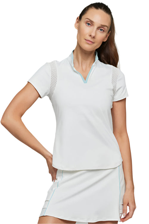 Lija Women's Elite Roller Tee Apparel LIJA White/Pastel Blue XSmall