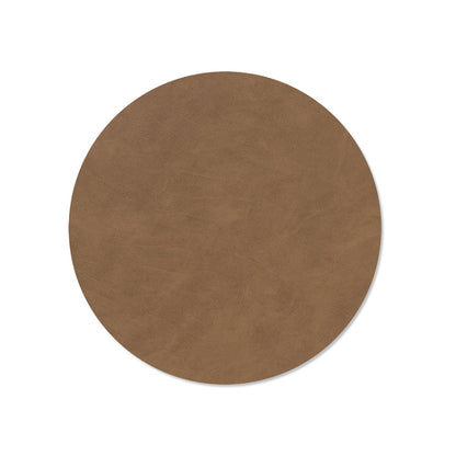 lind dna | table mat | circle medium | nupo brown