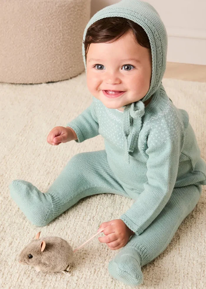 Long Sleeve Knitted Set in Green (1mth-12mths) KNITTED SETS from Pepa London