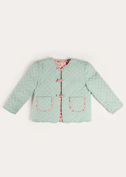 Margaret Floral Reversible Quilted Jacket in Pink (4-12yrs) COATS from Pepa London