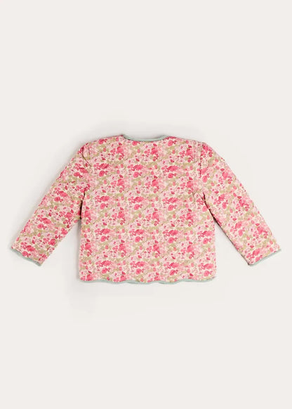 Margaret Floral Reversible Quilted Jacket in Pink (4-12yrs) COATS from Pepa London