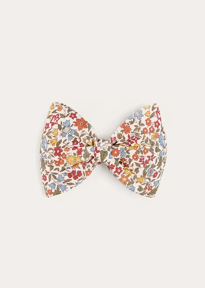 Marianne Floral Medium Bow Hair Clip in Toffee Made with Liberty Fabric HAIR ACCESSORIES from Pepa London