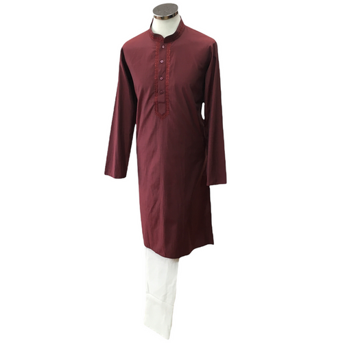 Maroon Cotton Silky Mens Kurta Set - Sangeet Mehendi Haldi KCS1001KY 0921