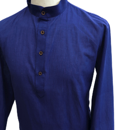 Mens Indian Dhoti Kurta Top in Blue, Thigh Length, for weddings, Bollywood Party  - Alamgir R1219 - Prachy Creations