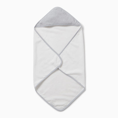 Baby Hooded Bath Towel - White & Grey