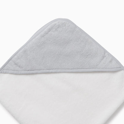 Baby Hooded Bath Towel - White & Grey