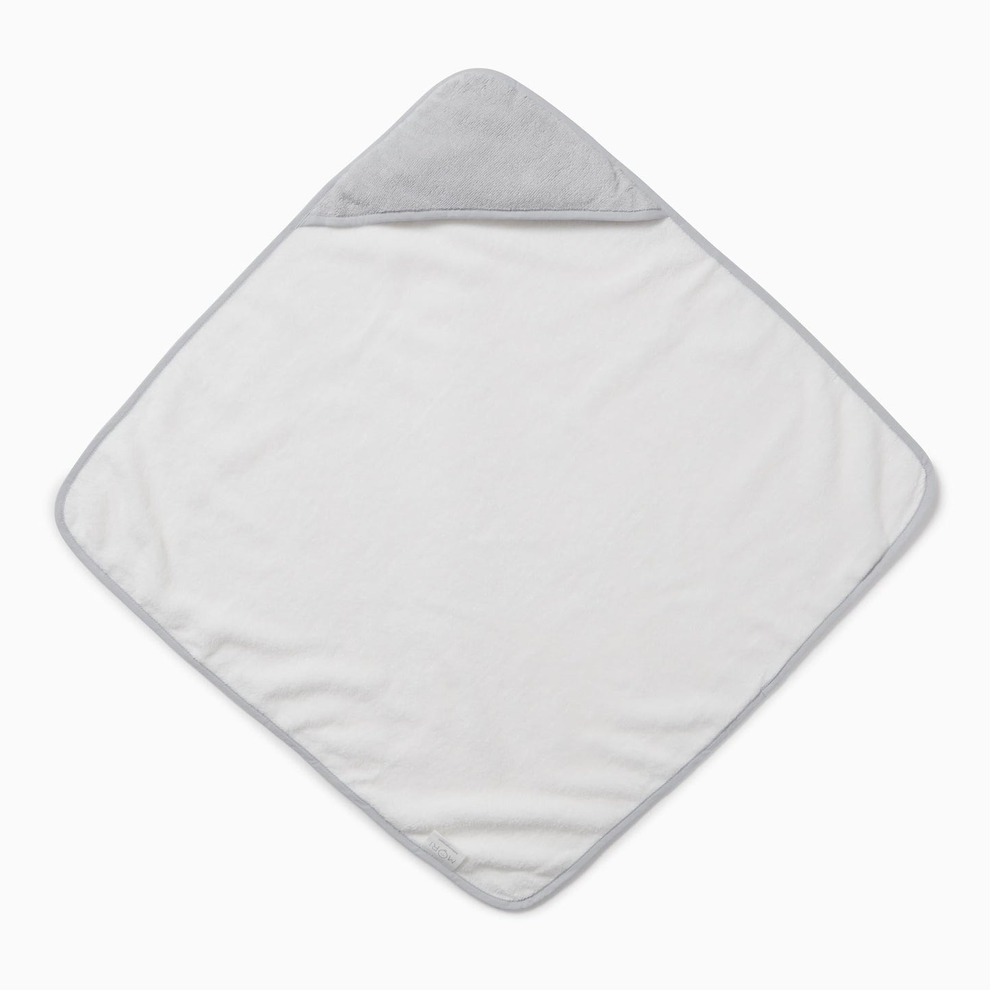 Baby Hooded Bath Towel - White & Grey
