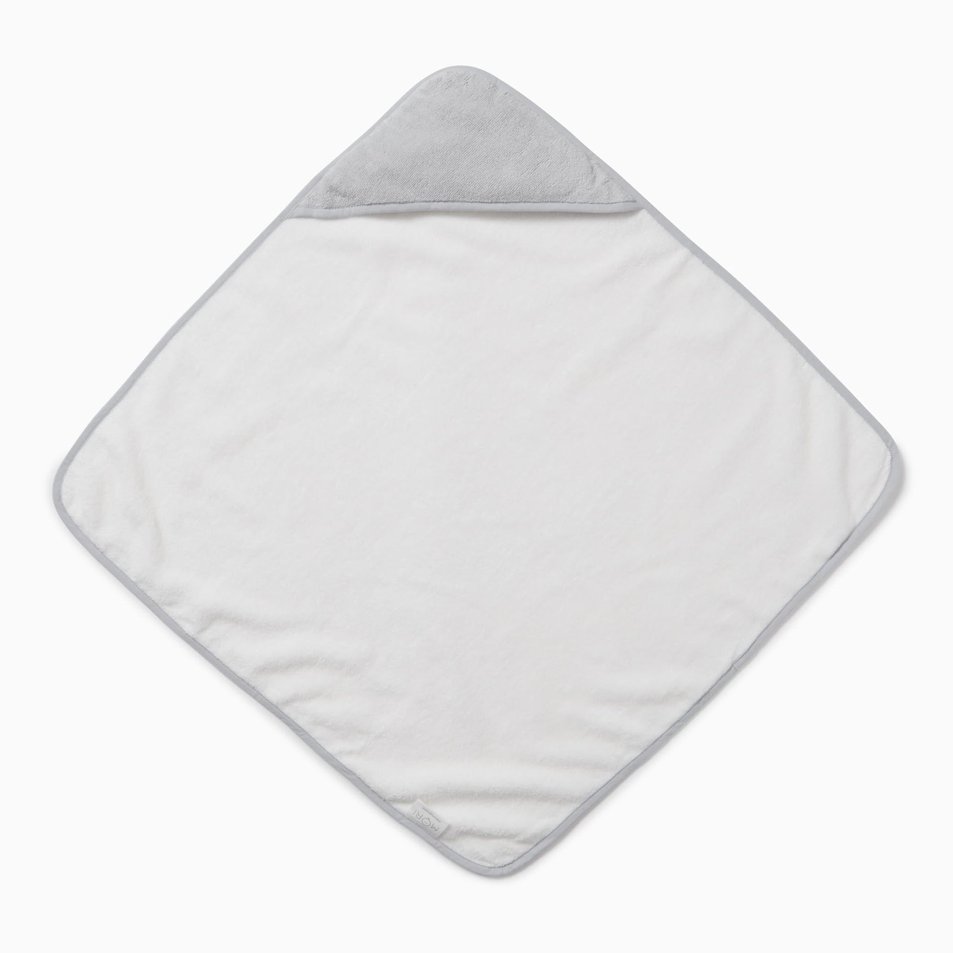 Baby Hooded Bath Towel - White & Grey
