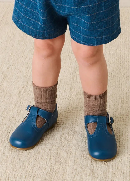 Moreton Check Button Detail Bloomer Shorts in Navy (6mths-4yrs) BLOOMERS from Pepa London