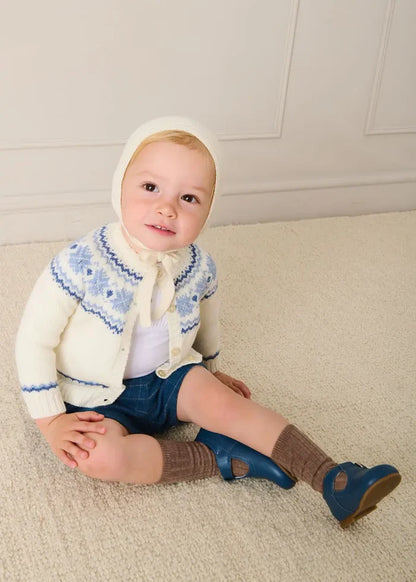 Moreton Check Button Detail Bloomer Shorts in Navy (6mths-4yrs) BLOOMERS from Pepa London