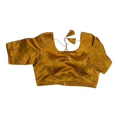 Mustard Gaji Silk Saree blouse - 42" Bust - UK 16 -  Back Fasten - AF2114 A0921