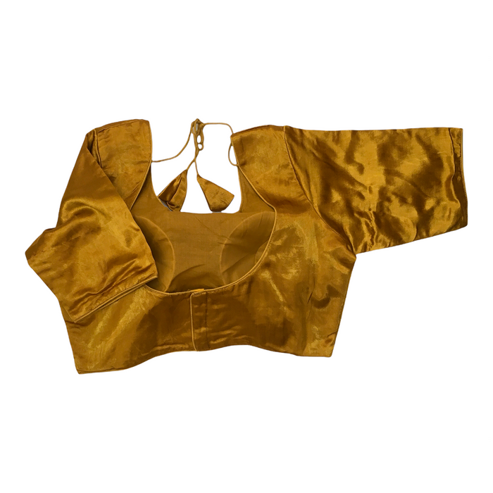 Mustard Gaji Silk Saree blouse - 42" Bust - UK 16 -  Back Fasten - AF2114 A0921