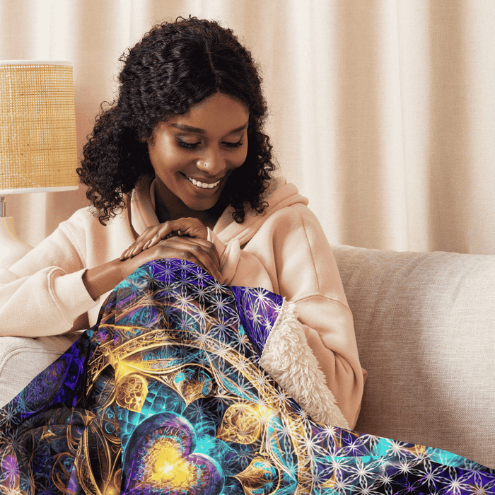 Mystic Euphony Sacred Heart Sherpa Blanket