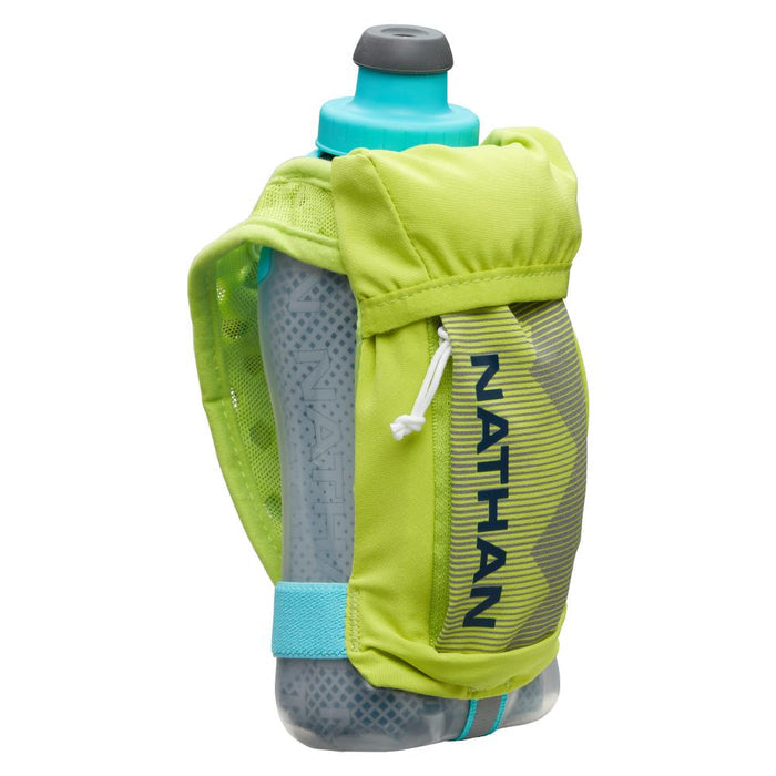 Nathan QuickSqueeze Plus Insulated Handheld Bottle 12oz Hydration Nathan Fresh Lime/Estate Blue-50167