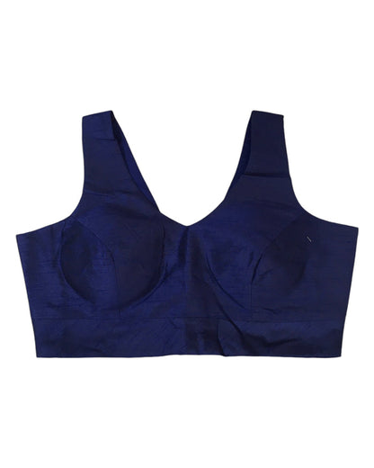Navy Blue - Silky Saree blouse with cups,  Sleeveless - 42" - UK Stock - Quick Delivery - RNK - R722A-KY