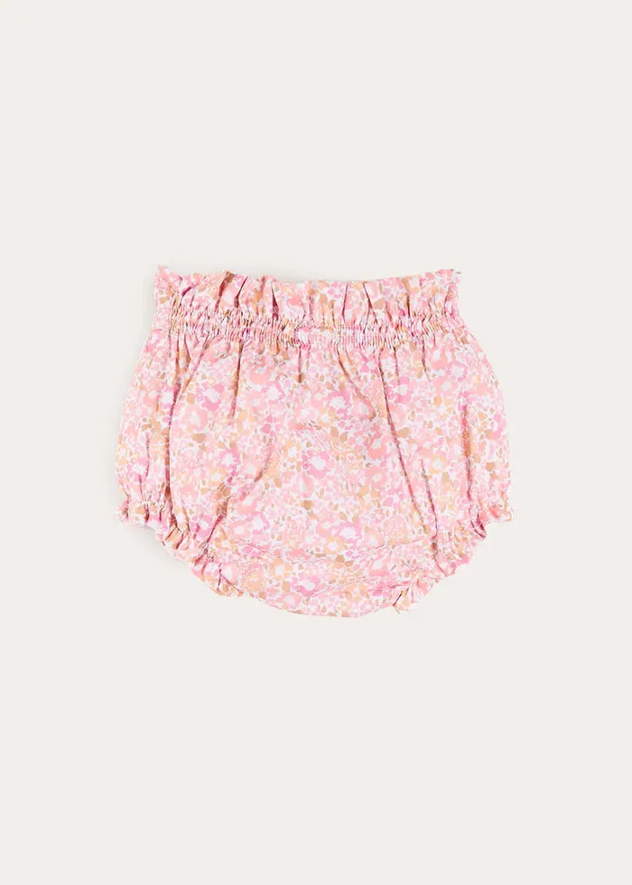 Nellie Floral Bow Detail Bloomers in Pink (1mth-3yrs) BLOOMERS from Pepa London