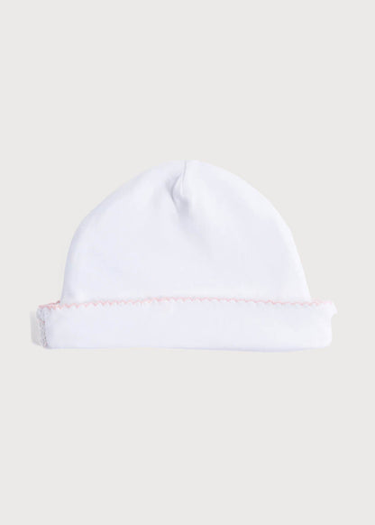 Newborn Hat with Pink Hand Smocked Detail (0-3mths) ACCESSORIES from Pepa London