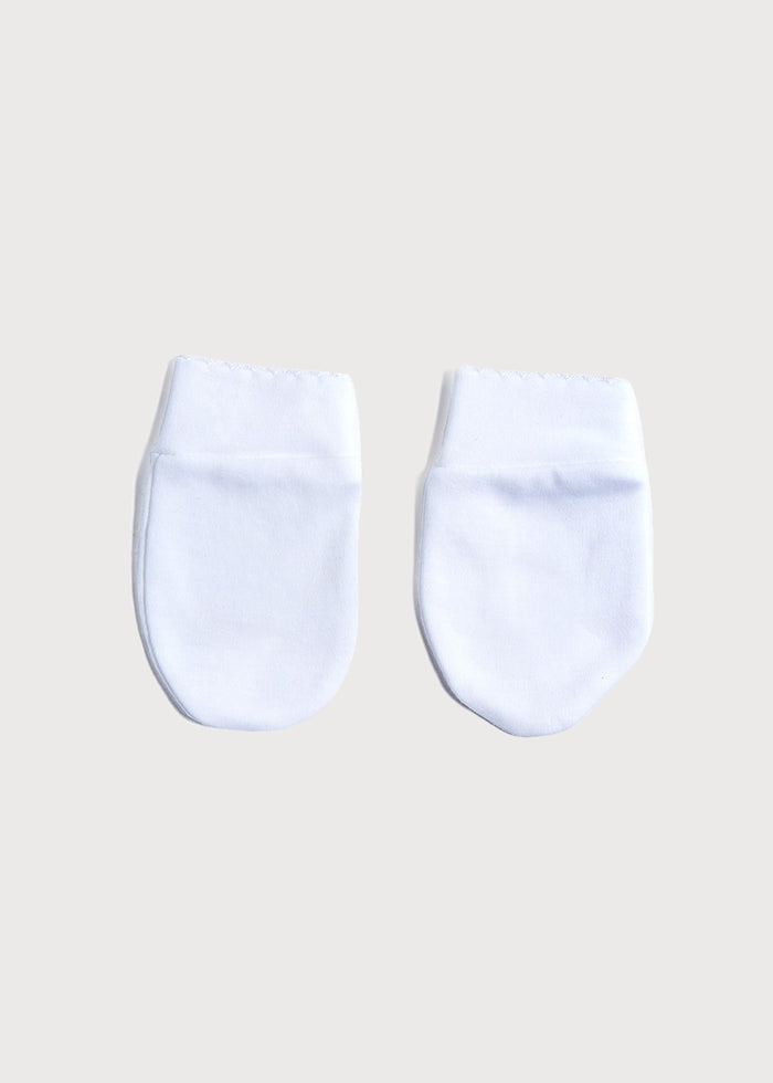 Newborn Mittens with Rocking Horse Embroidery Beige (1-3mths) ACCESSORIES from Pepa London