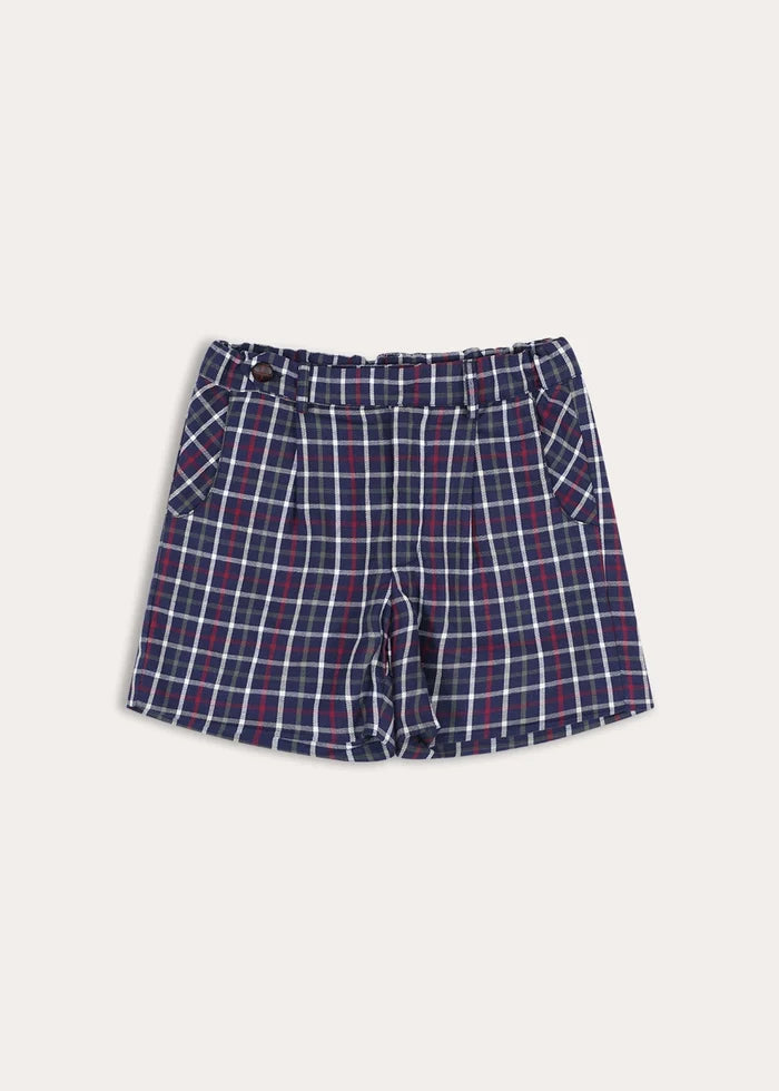 Newton Check Tailored Shorts in Navy (4-10yrs) Shorts from Pepa London
