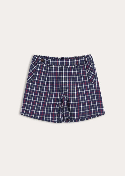 Newton Check Tailored Shorts in Navy (4-10yrs) Shorts from Pepa London