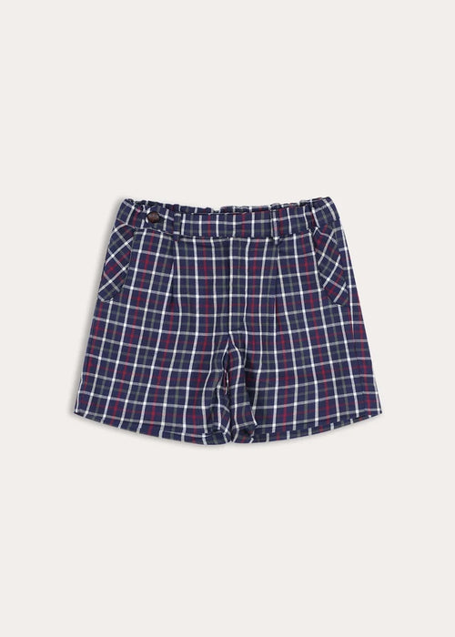 Newton Check Tailored Shorts in Navy (4-10yrs) Shorts from Pepa London