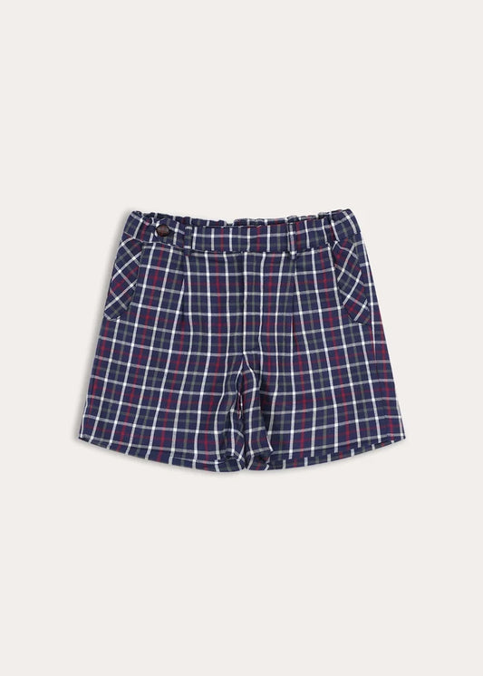 Newton Check Tailored Shorts in Navy (4-10yrs) Shorts from Pepa London