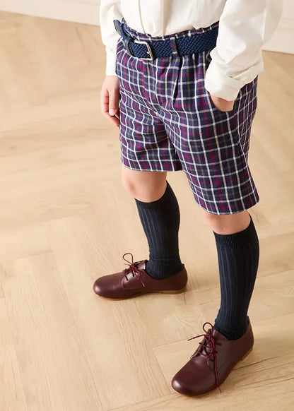 Newton Check Tailored Shorts in Navy (4-10yrs) Shorts from Pepa London
