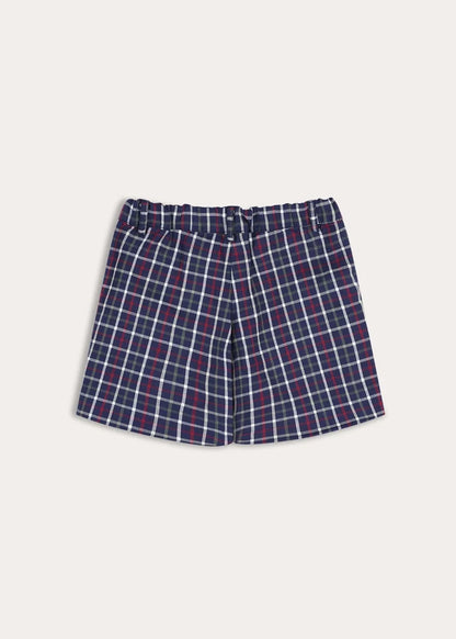 Newton Check Tailored Shorts in Navy (4-10yrs) Shorts from Pepa London
