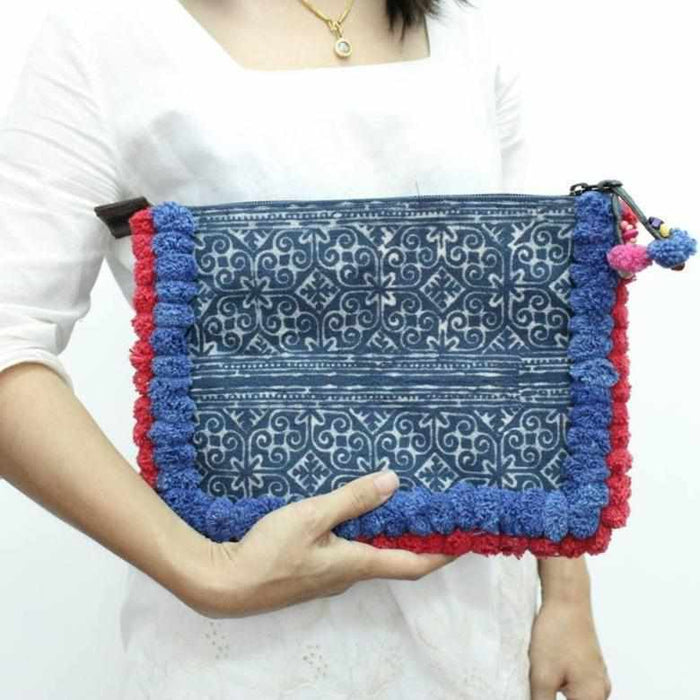 Oasis Batik PomPom iPad Clutch - Thailand