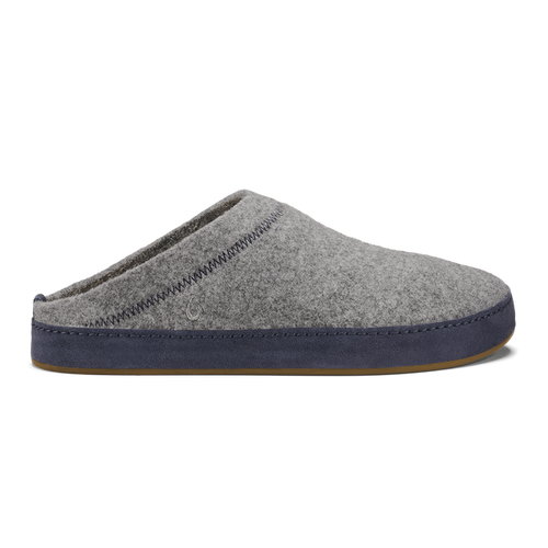 Olukai Men's Hāmani Hulu Wool Mule Slipper Footwear Olukai Graphite/Trench Blue 7