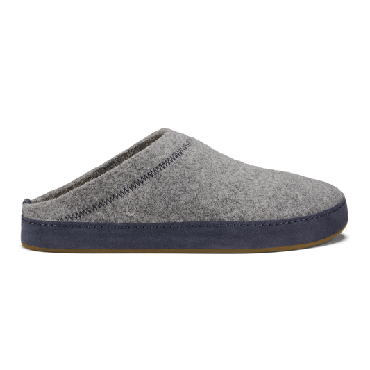 Olukai Men's Hāmani Hulu Wool Mule Slipper Footwear Olukai Graphite/Trench Blue 7