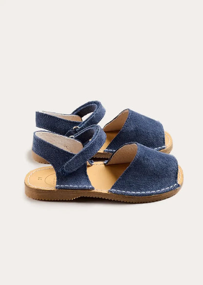 Open Toe Suede Sandals in Navy (21-30EU) SHOES from Pepa London