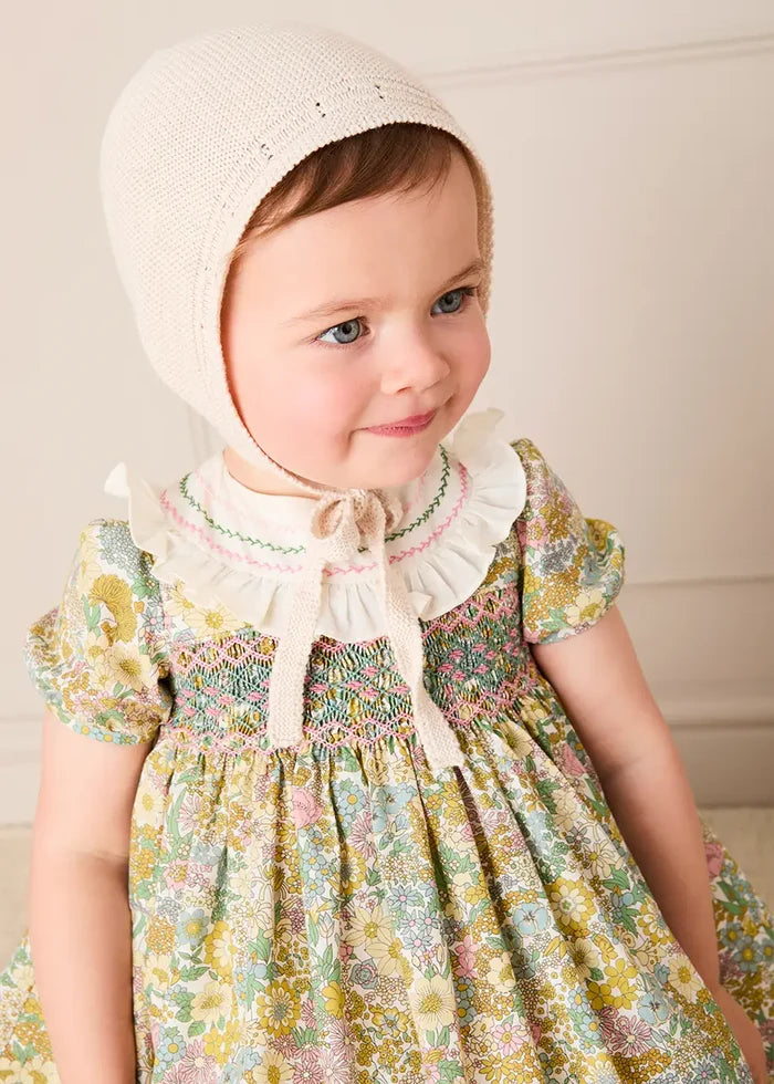 Openwork Knitted Bonnet in Beige(S-L) KNITTED ACCESSORIES from Pepa London