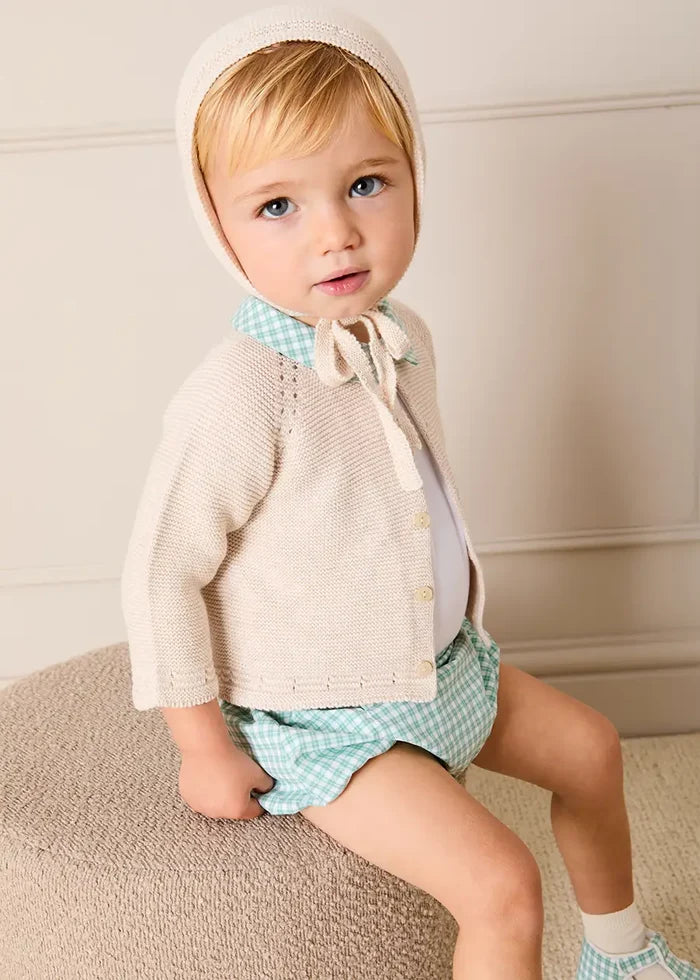 Openwork Knitted Bonnet in Beige(S-L) KNITTED ACCESSORIES from Pepa London