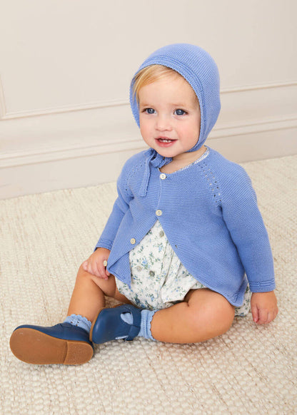 Openwork Knitted Bonnet in Blue (S-L) KNITTED ACCESSORIES from Pepa London