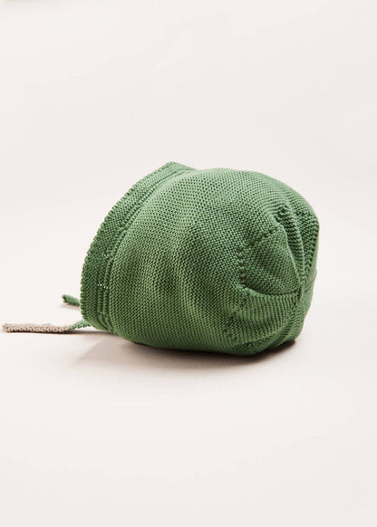 Openwork Knitted Bonnet in Green (S-L) KNITTED ACCESSORIES from Pepa London