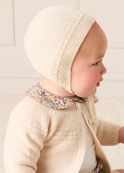 Openwork Trim Detail Cardigan in Cream (1-12mths) KNITWEAR from Pepa London