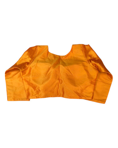 Orange - Silky Saree blouse with cups,  Long Sleeves, High Back - 38" - UK Stock - Quick Delivery - RNK - R231F-A