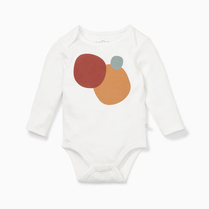 Caramel  Stripe & Pebble Long Sleeve Bodysuit 4 Pack