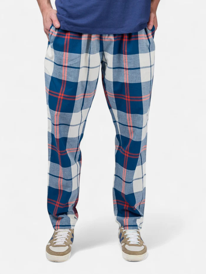 Pantalon Elepants 025 Poplin Blanco Azul